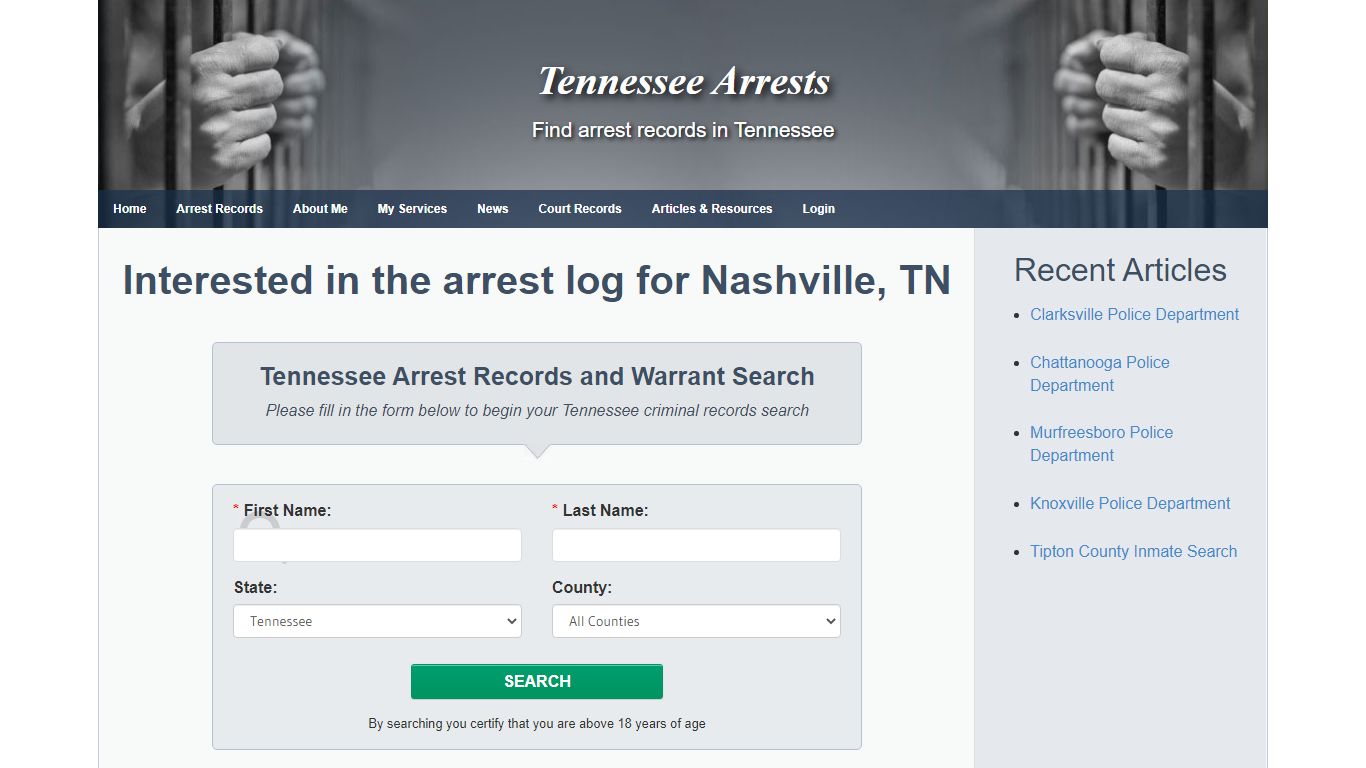 Nashville TN Warrant Search and Arrest Records
